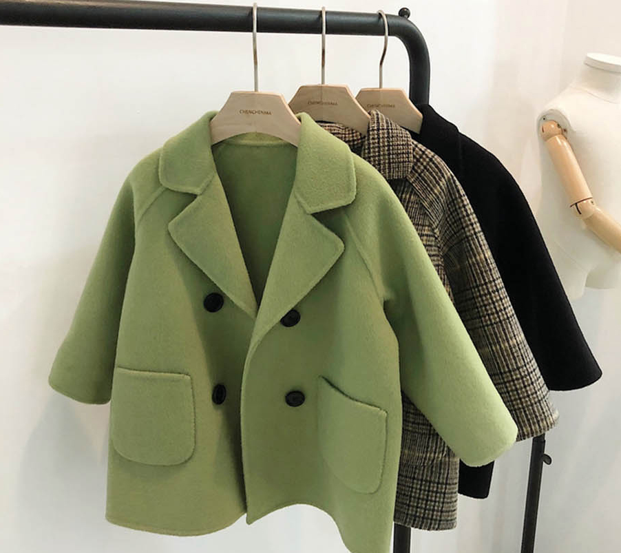 nvxiot High Quality Lattice Children Coat Wool Coat For Boys Fashion Autumn Winter Jacket Boy Windbreaker Kids Winter Overcoat 6 Y