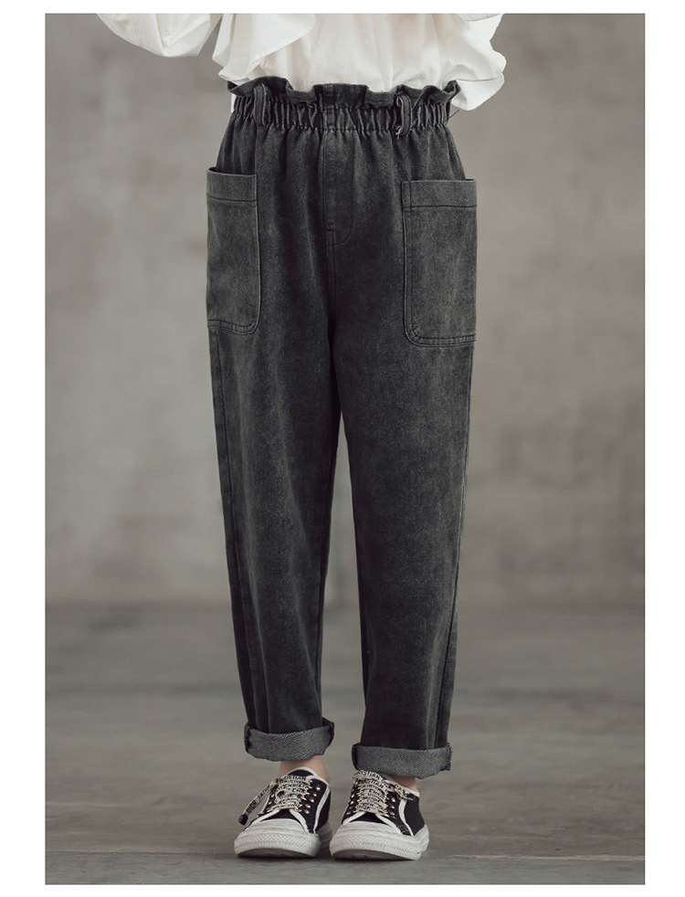 nvxiot Teenage Girls Jeans New Spring Kids Pants Fashion Loose School Trousers Autumn Fashion Jeans Children Pants 12 13 14 Years
