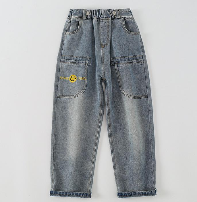 nvxiot Teenage Girls Jeans New Spring Kids Pants Fashion Loose School Trousers Autumn Fashion Jeans Children Pants 12 13 14 Years