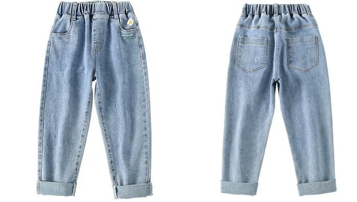 nvxiot Teenage Girls Jeans New Spring Kids Pants Fashion Loose School Trousers Autumn Fashion Jeans Children Pants 12 13 14 Years