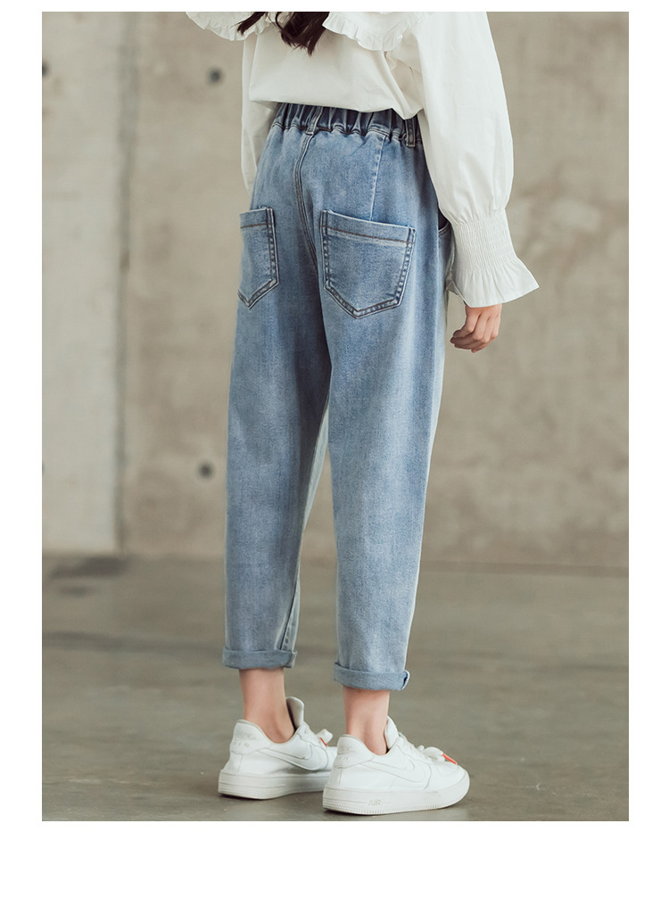 nvxiot Teenage Girls Jeans New Spring Kids Pants Fashion Loose School Trousers Autumn Fashion Jeans Children Pants 12 13 14 Years