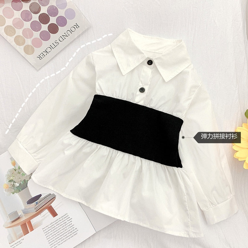nvxiot girls blouse Girls Tunic Shirts Spring Autumn New Tops Children's Baby Korean Long Sleeve Shirts baby girl shirt