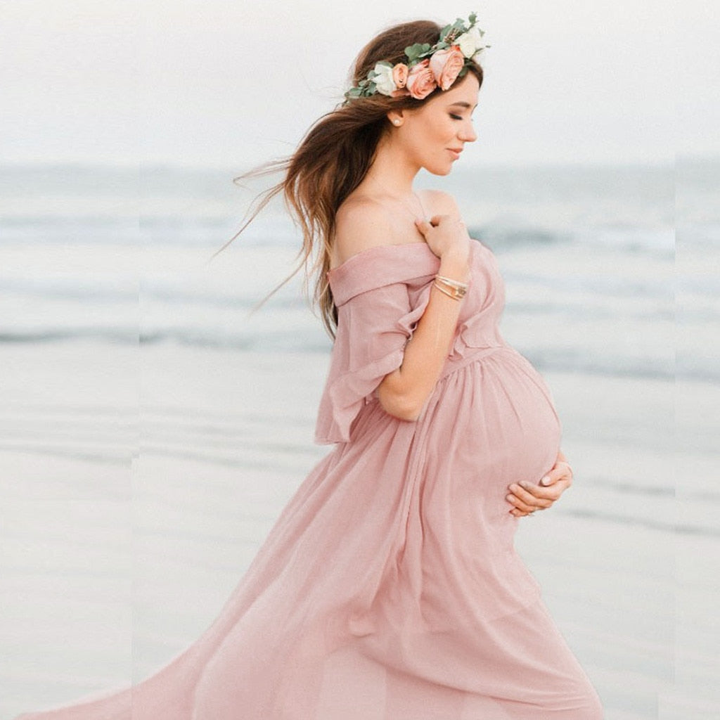 nvxiot Maternity Dresses For Photo Shoot Chiffon Pregnancy Dress Photography Props Maxi Gown Dresses For Pregnant Women Clothes New
