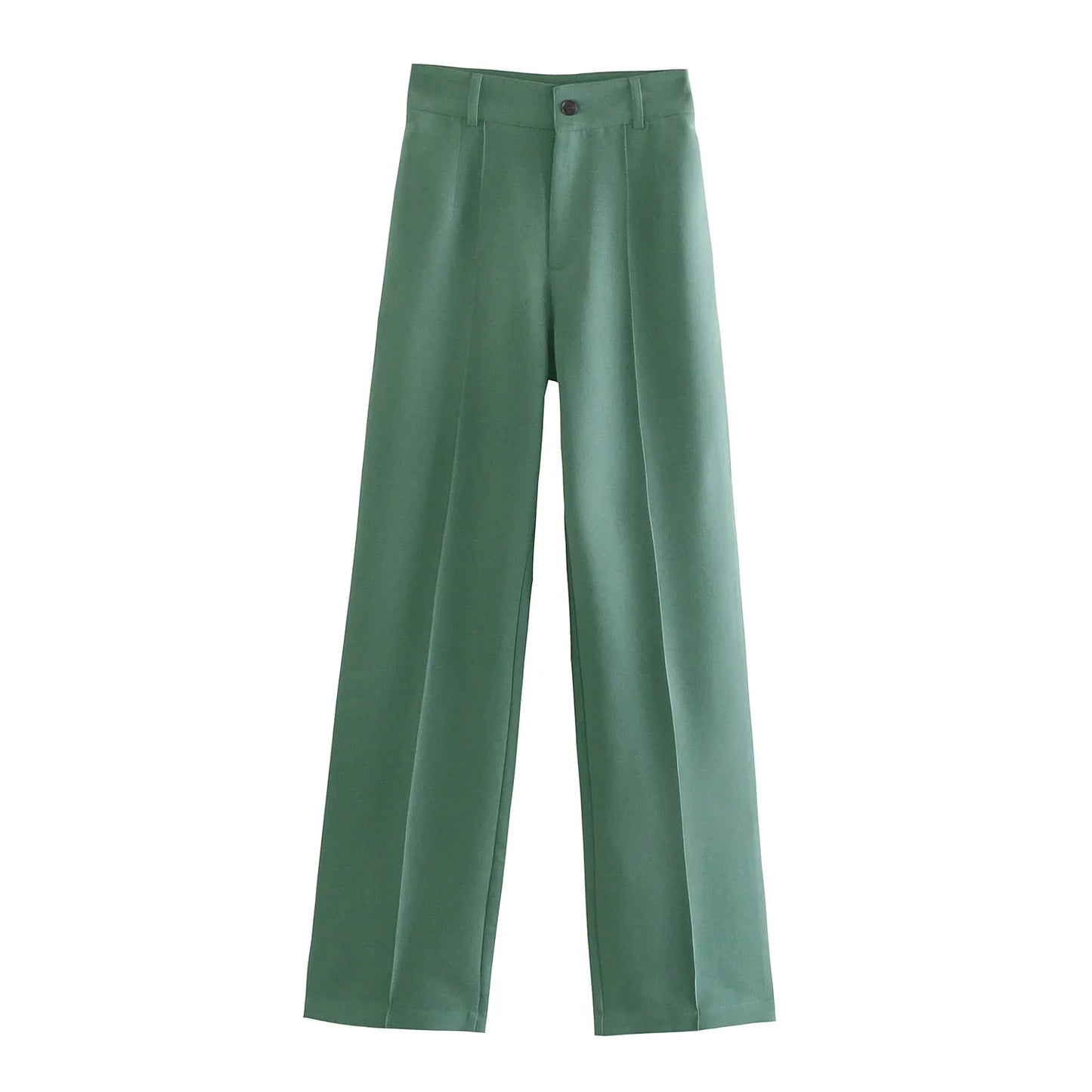nvxiot High Waisted Casual White Trousers Women Brown Stright Pants Office Lady Korean Style Women Pantalones De Mujer