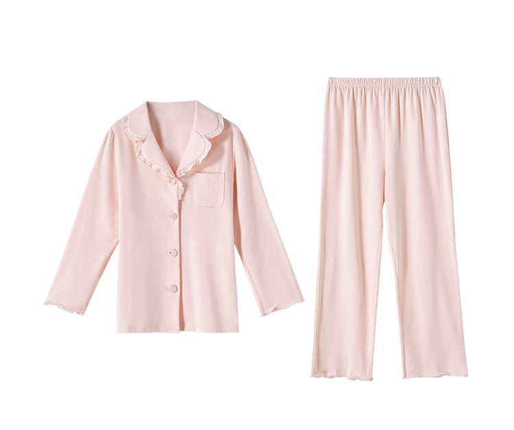nvxiot Children Girl's Princess Sleepwear Turndown Collar Pajama Sets.Long Sleeve Tops+Pants.Toddler Kid's Stringy Selvedge Pyjamas set
