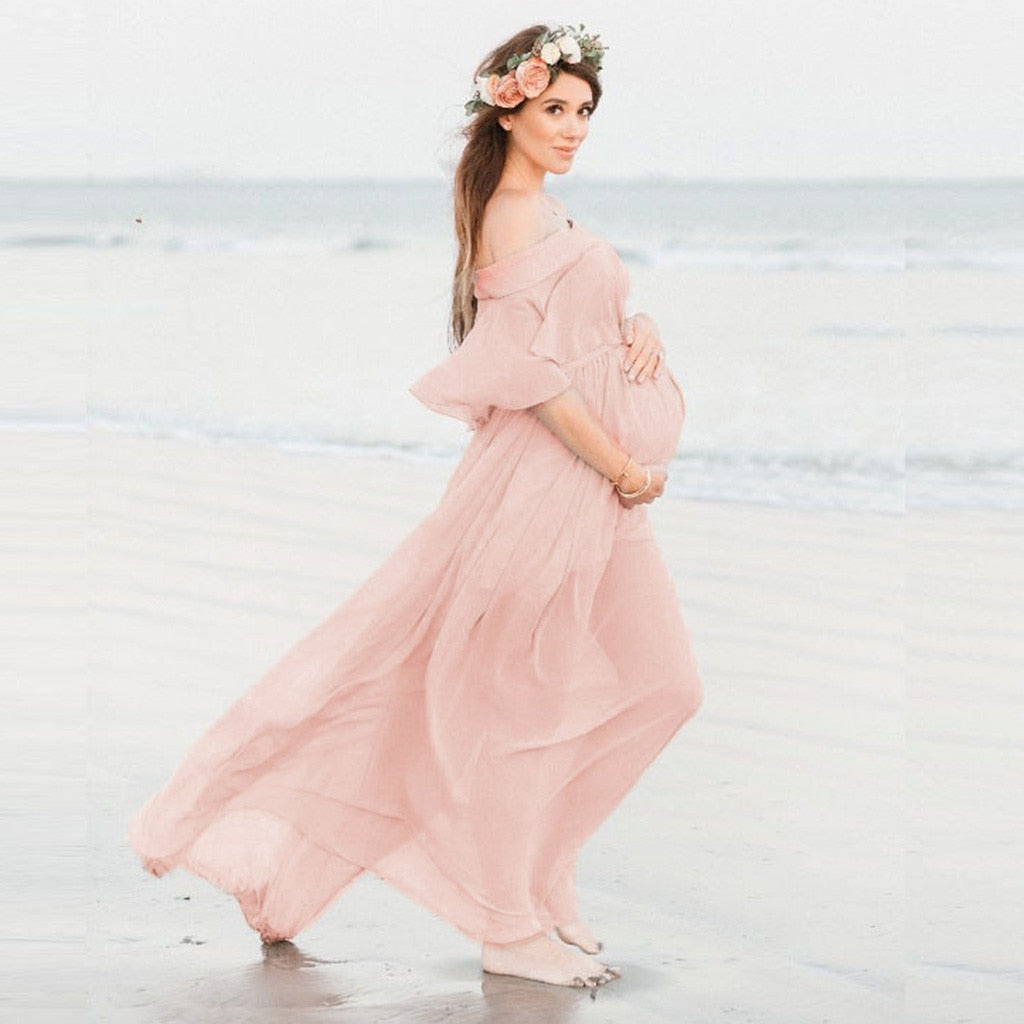 nvxiot Maternity Dresses For Photo Shoot Chiffon Pregnancy Dress Photography Props Maxi Gown Dresses For Pregnant Women Clothes New