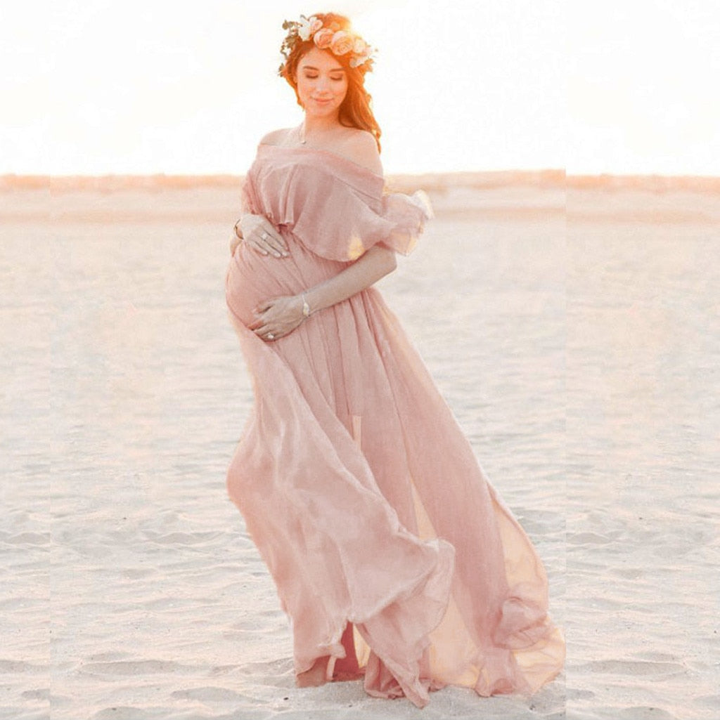 nvxiot Maternity Dresses For Photo Shoot Chiffon Pregnancy Dress Photography Props Maxi Gown Dresses For Pregnant Women Clothes New