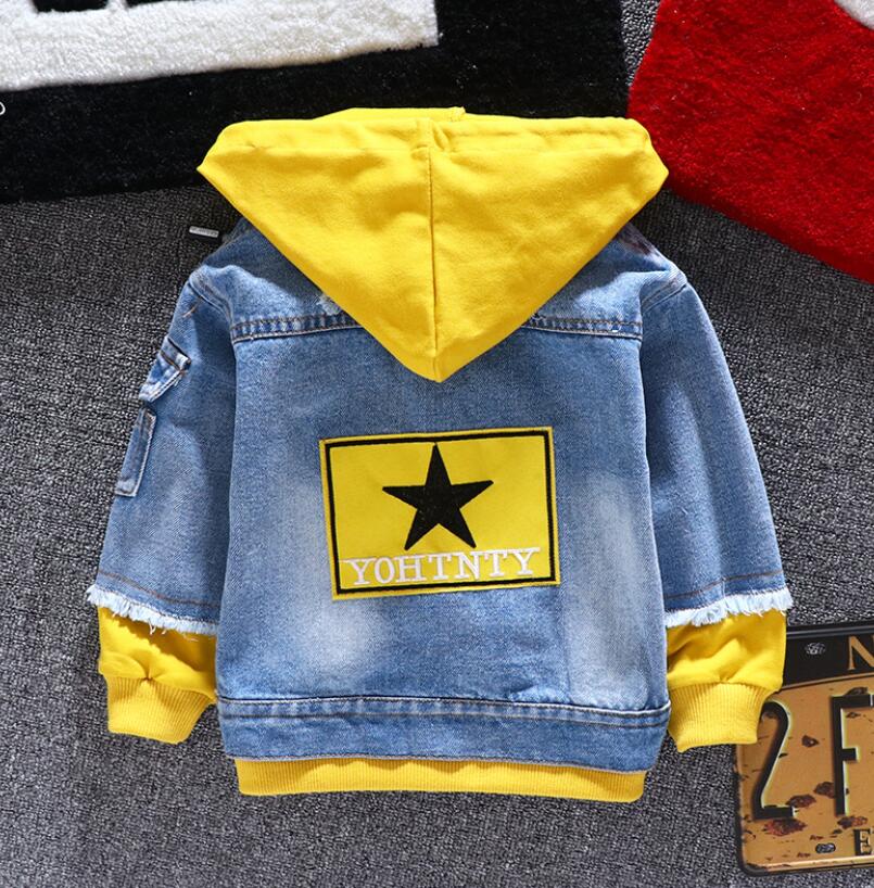 nvxiot Boy girl Denim Jackets kids jeans coat Children splice Outerwear clothing Spring Autumn boy hooded sport Clothes For 1-6T kids