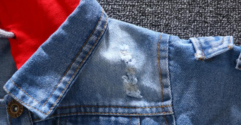 nvxiot Boy girl Denim Jackets kids jeans coat Children splice Outerwear clothing Spring Autumn boy hooded sport Clothes For 1-6T kids
