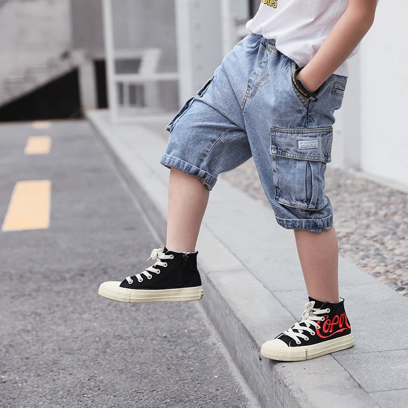 nvxiot Boys Jeans Shorts Summer Bermuda Kids Knee Length Pants Teen Outfit size 4 6 8 10 12 years