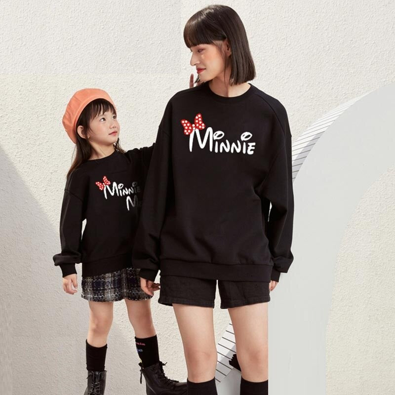 nvxiot Autumn Mother Daughter Matching Sweaters Family Set Butterfly Mom Mum Baby Mommy and Me Clothes Women Girls Cotton Sweatshirts