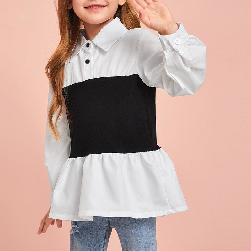 nvxiot girls blouse Girls Tunic Shirts Spring Autumn New Tops Children's Baby Korean Long Sleeve Shirts baby girl shirt
