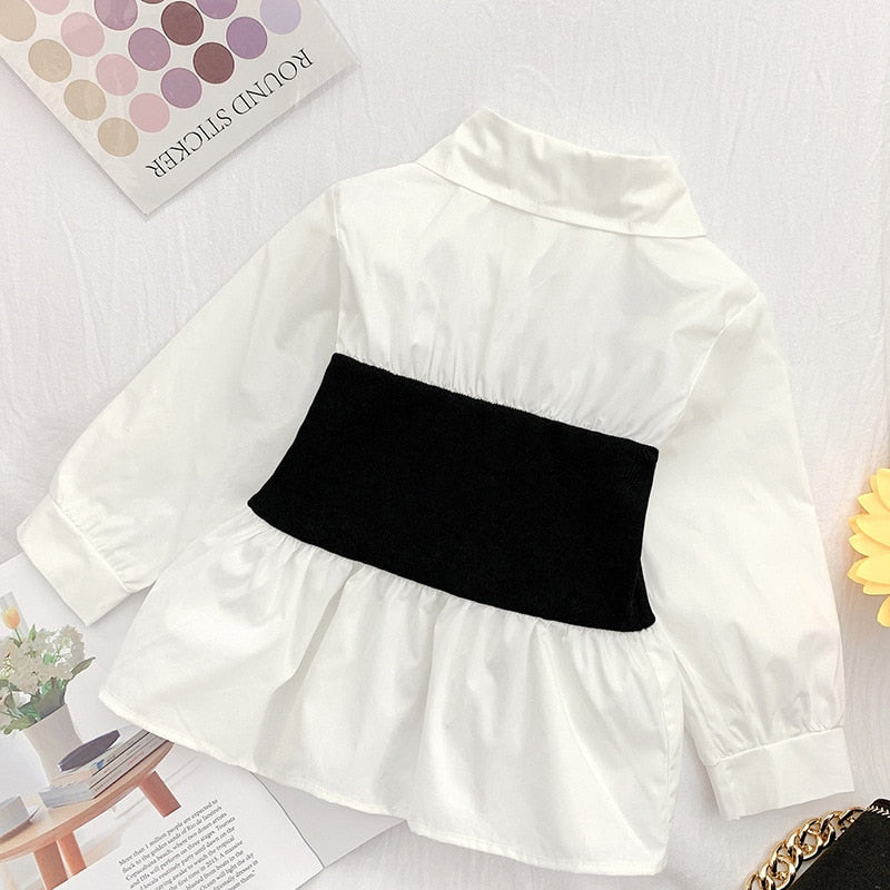 nvxiot girls blouse Girls Tunic Shirts Spring Autumn New Tops Children's Baby Korean Long Sleeve Shirts baby girl shirt
