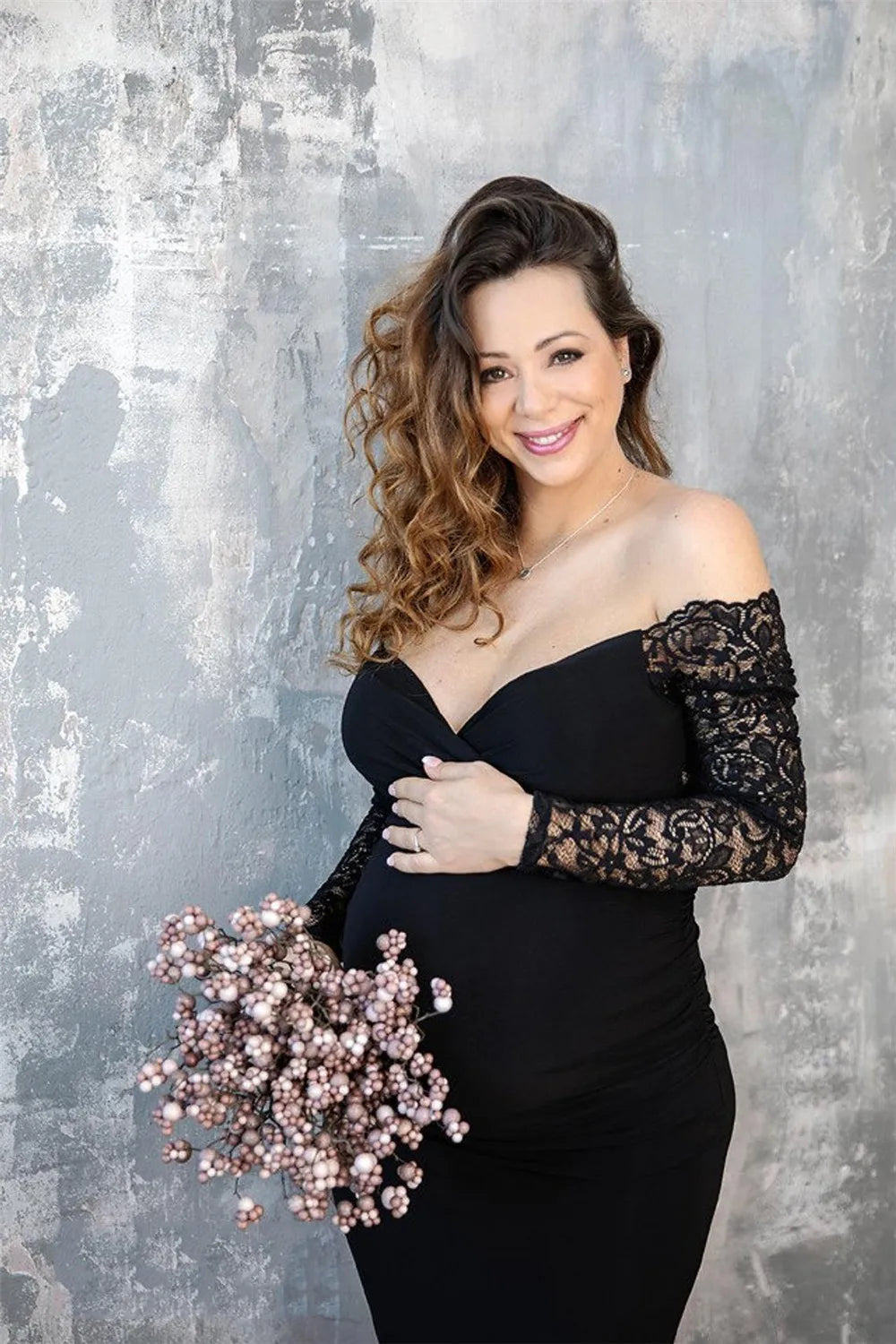 nvxiot - Sexy Lace Maternity Dresses For Baby Showers Photo Shoot Long Fancy Pregnancy Maxi Gown Elegence Pregnant Women Photography Prop