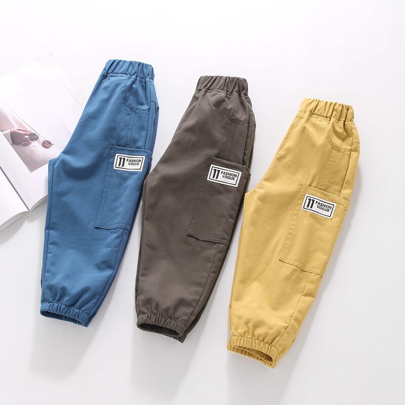 nvxiot Girls Pants Solid Color Children's Pockets Pants Children's Trousers Spring and Autumn Girls Clothing