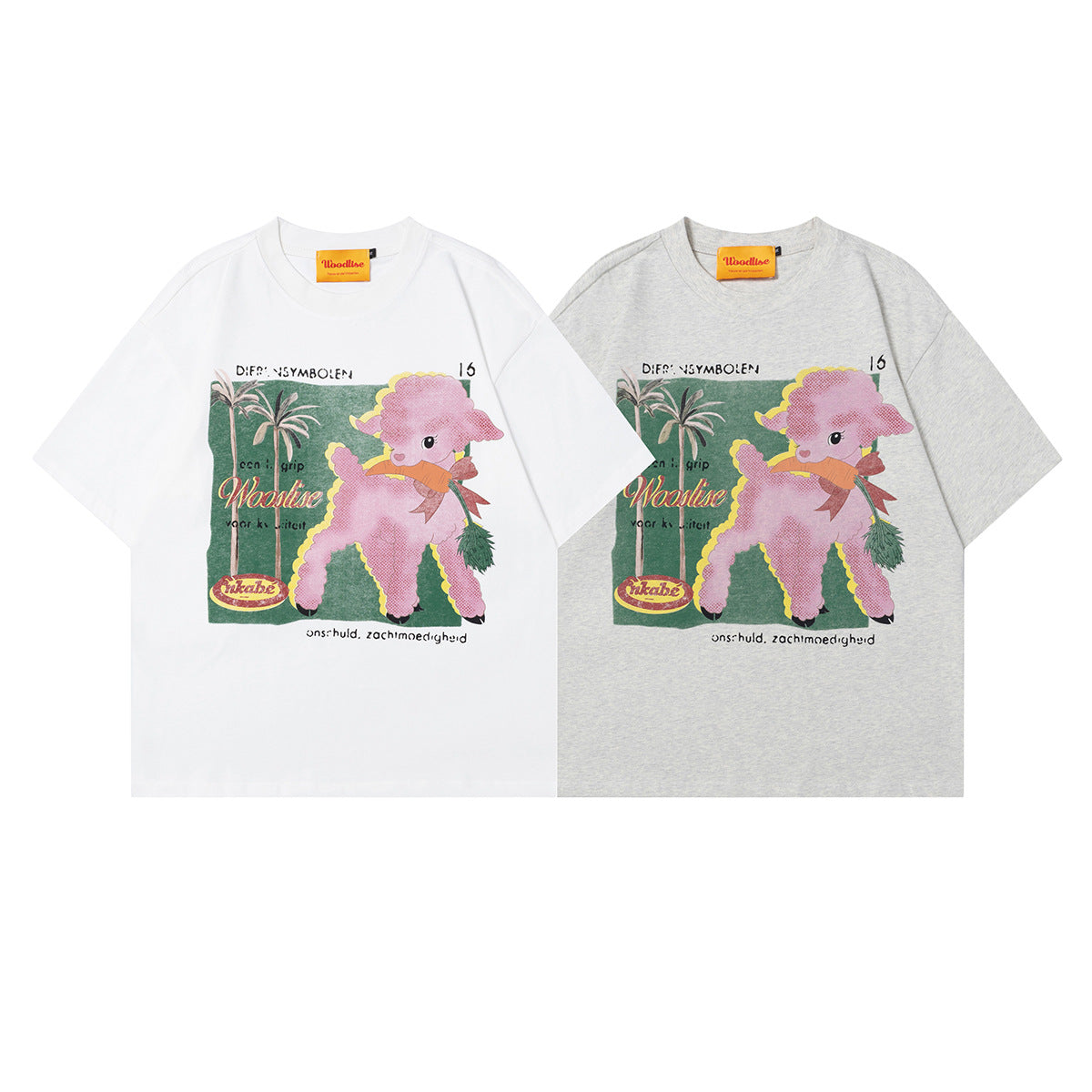 WT502 2025n Street Tide 2025 Summer Couple Trend Premium Sense Cartoon Pattern Design Men's Loose Short Sleeve T-Shirt
