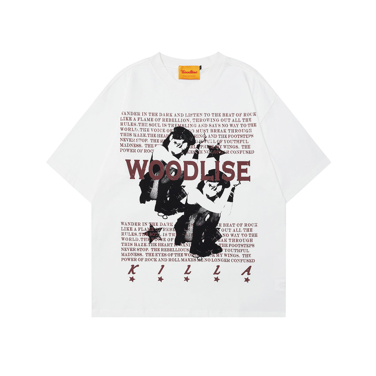 WT519 2025n Street 2025 Retro Girl Painting Design Men's Loose Premium Sense Neutral Short Sleeve T-Shirt