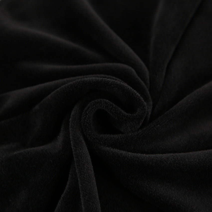 2025 Sexy slim-fitting silver fox velvet hip-wrapped high-necked solid color dress popular autumn fashion New new short skirt