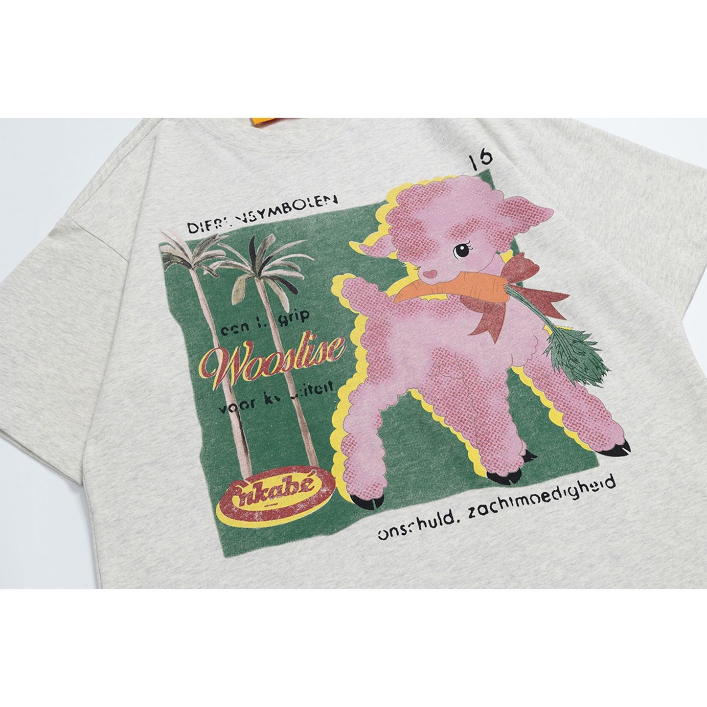 WT502 2025n Street Tide 2025 Summer Couple Trend Premium Sense Cartoon Pattern Design Men's Loose Short Sleeve T-Shirt