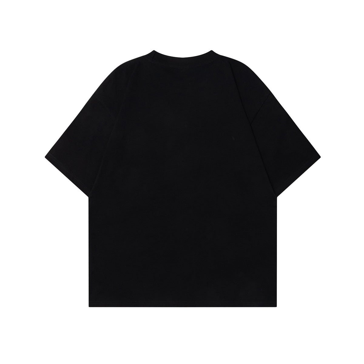 T1089 2025n Street 2025 Summer Hand-drawn Comic High Sense Design Men's Loose Crew Neck Short Sleeve T-Shirt