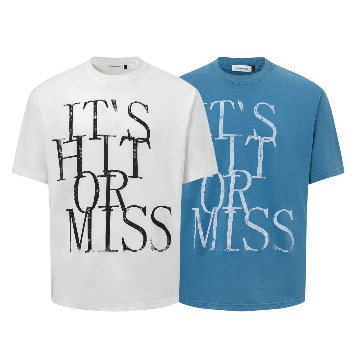 27297 2025n Street 2025 Summer Neutral Creative Text Design Sense Men's Loose Premium Sense Short Sleeve T-Shirt