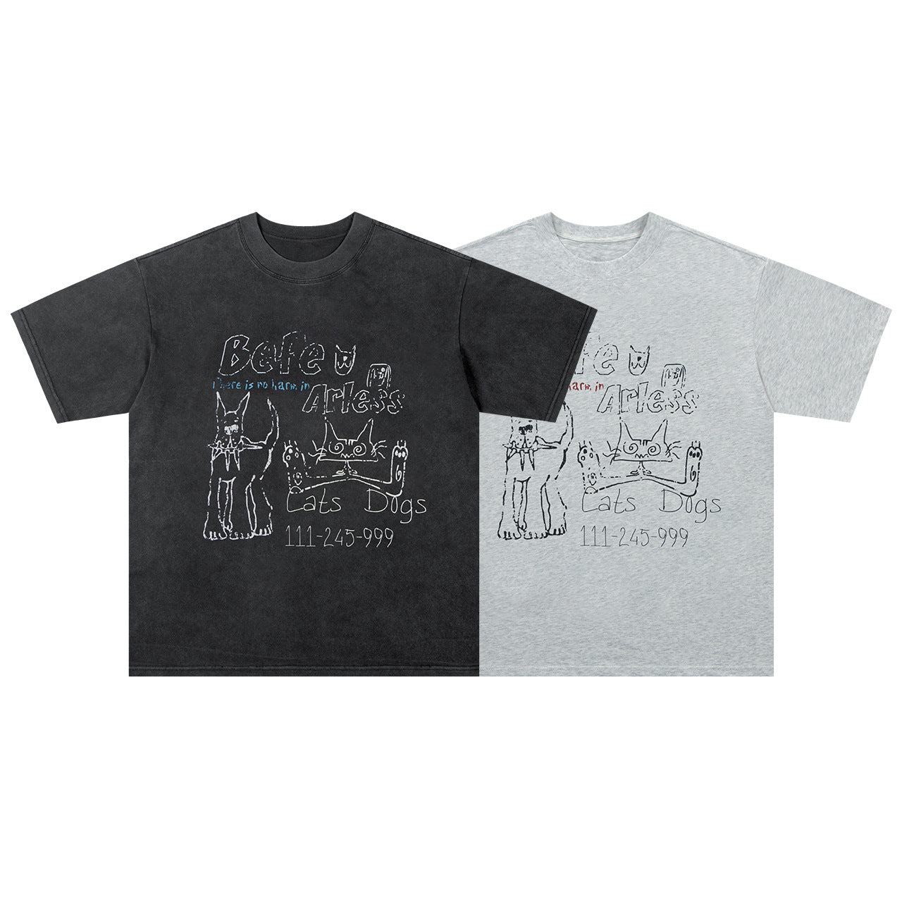 6128 2025n street 2025 retro old painting design men's loose high-end neutral short-sleeved T-shirt