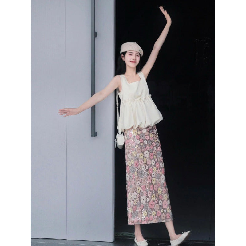 Summer clothes are matched with a complete set of beautiful heavy industry sequined dresses that are popular this year. New women's clothing in 2025.