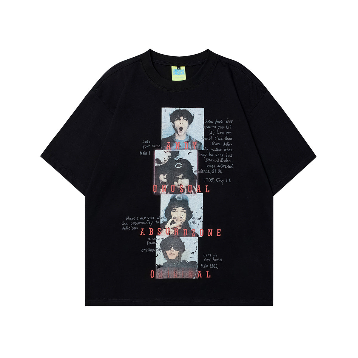 T1038 2025n Street Tide 2025 Summer Couple High Sense Spoof Character Design Men's Loose Short Sleeve T-Shirt