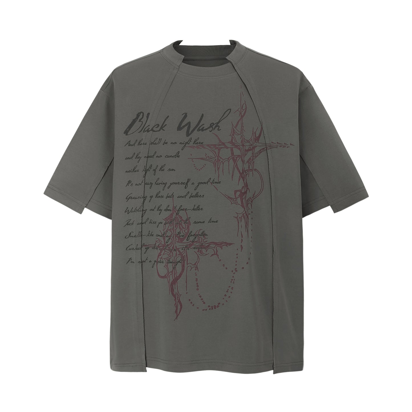 9648 2025n 2025 Summer Neutral Premium Letter Retro Deconstruction Design Men's Premium Short Sleeve T-Shirt