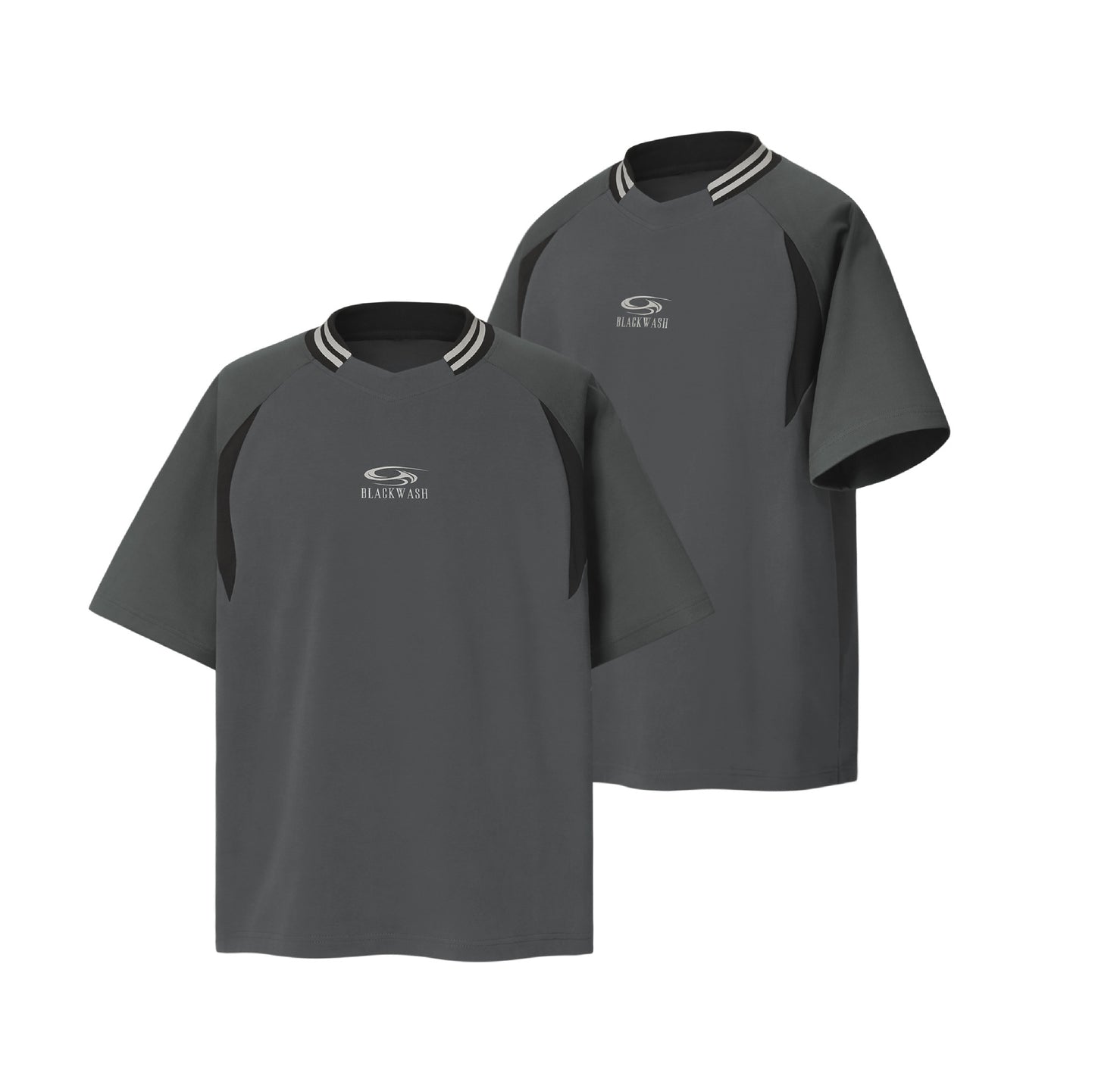 9501 2025n street 2025 summer logo splicing design men's loose high-end quick-drying noodles short-sleeved T-shirt