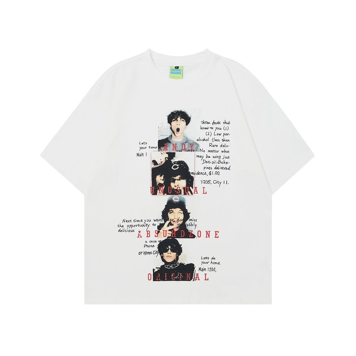 T1038 2025n Street Tide 2025 Summer Couple High Sense Spoof Character Design Men's Loose Short Sleeve T-Shirt