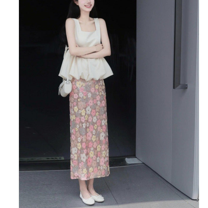 Summer clothes are matched with a complete set of beautiful heavy industry sequined dresses that are popular this year. New women's clothing in 2025.