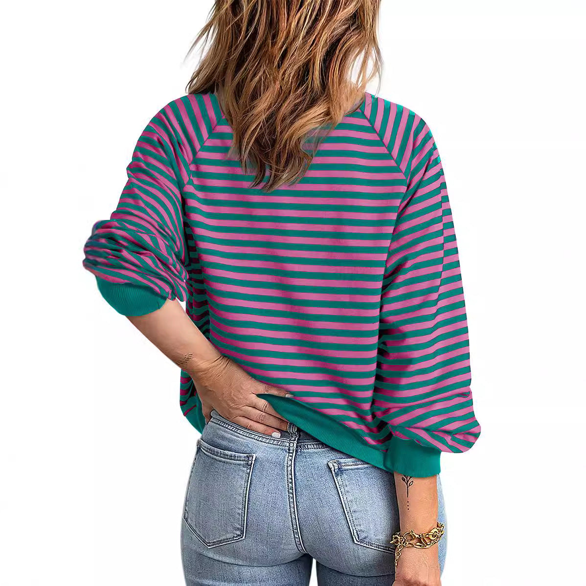 2025 autumn and winter Popular, , New women's clothing new casual shirt striped lapel contrasting cardigan top women