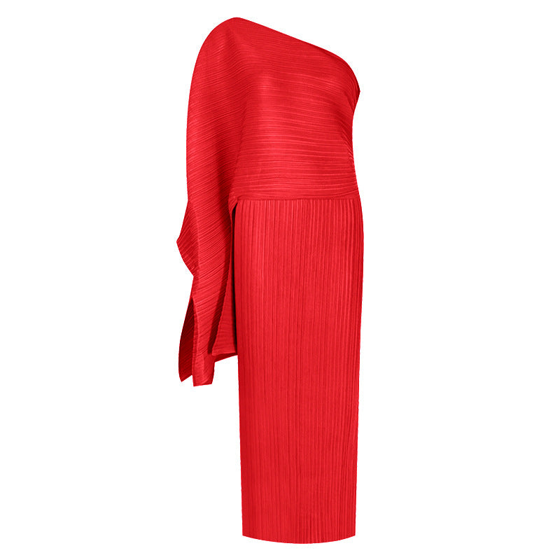spring new women's temperament irregular beveled waist dress high waist dress in various colors