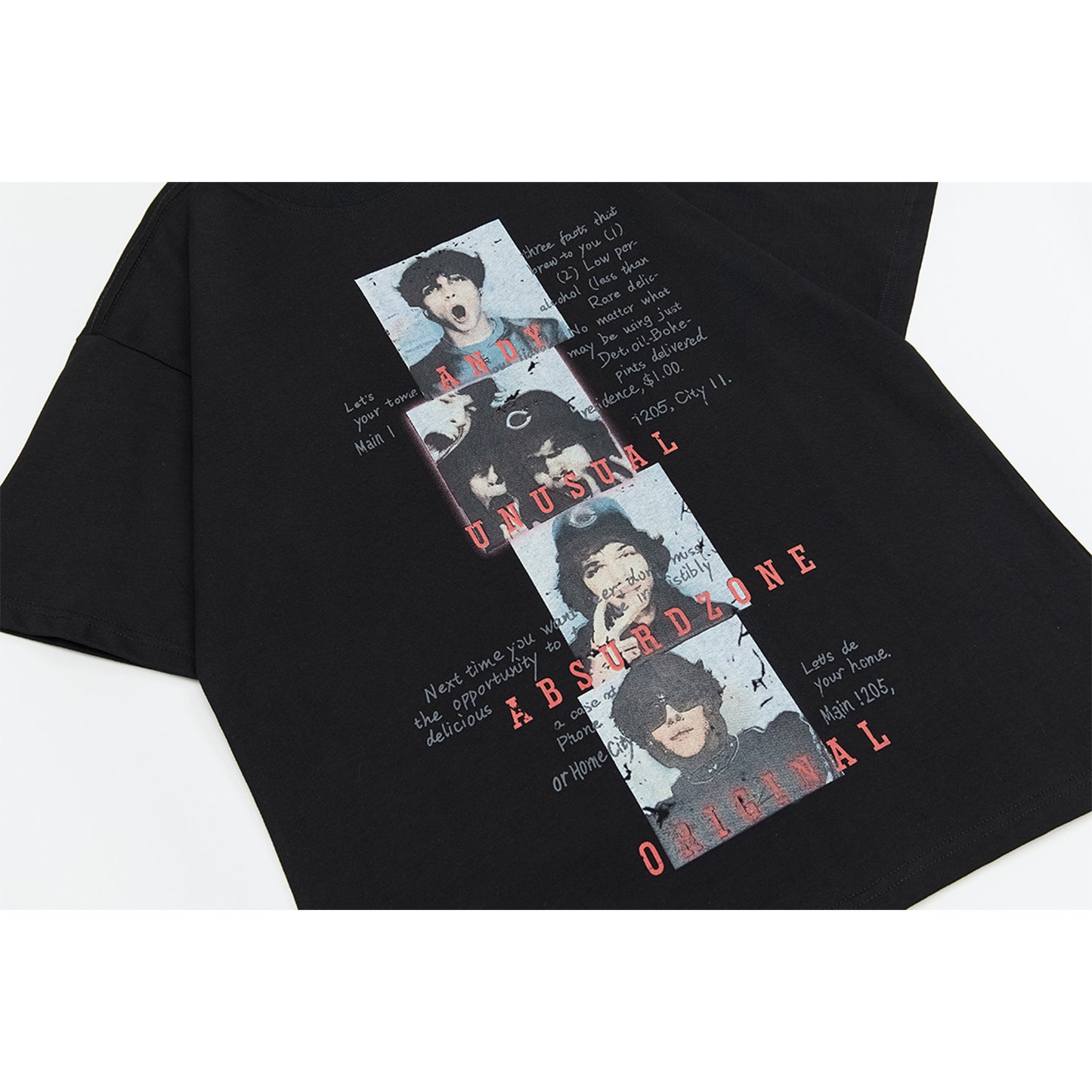 T1038 2025n Street Tide 2025 Summer Couple High Sense Spoof Character Design Men's Loose Short Sleeve T-Shirt