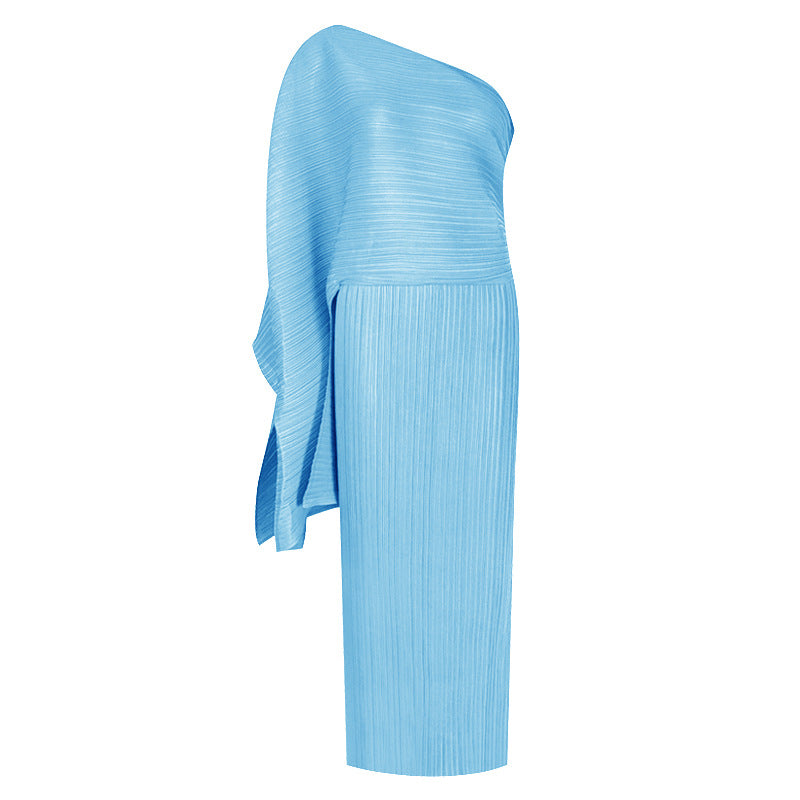 spring new women's temperament irregular beveled waist dress high waist dress in various colors