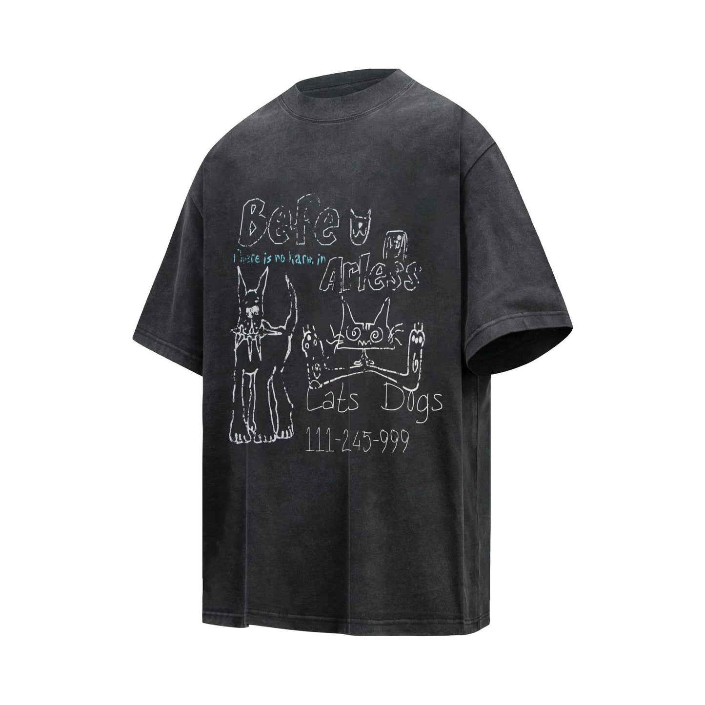 6128 2025n street 2025 retro old painting design men's loose high-end neutral short-sleeved T-shirt