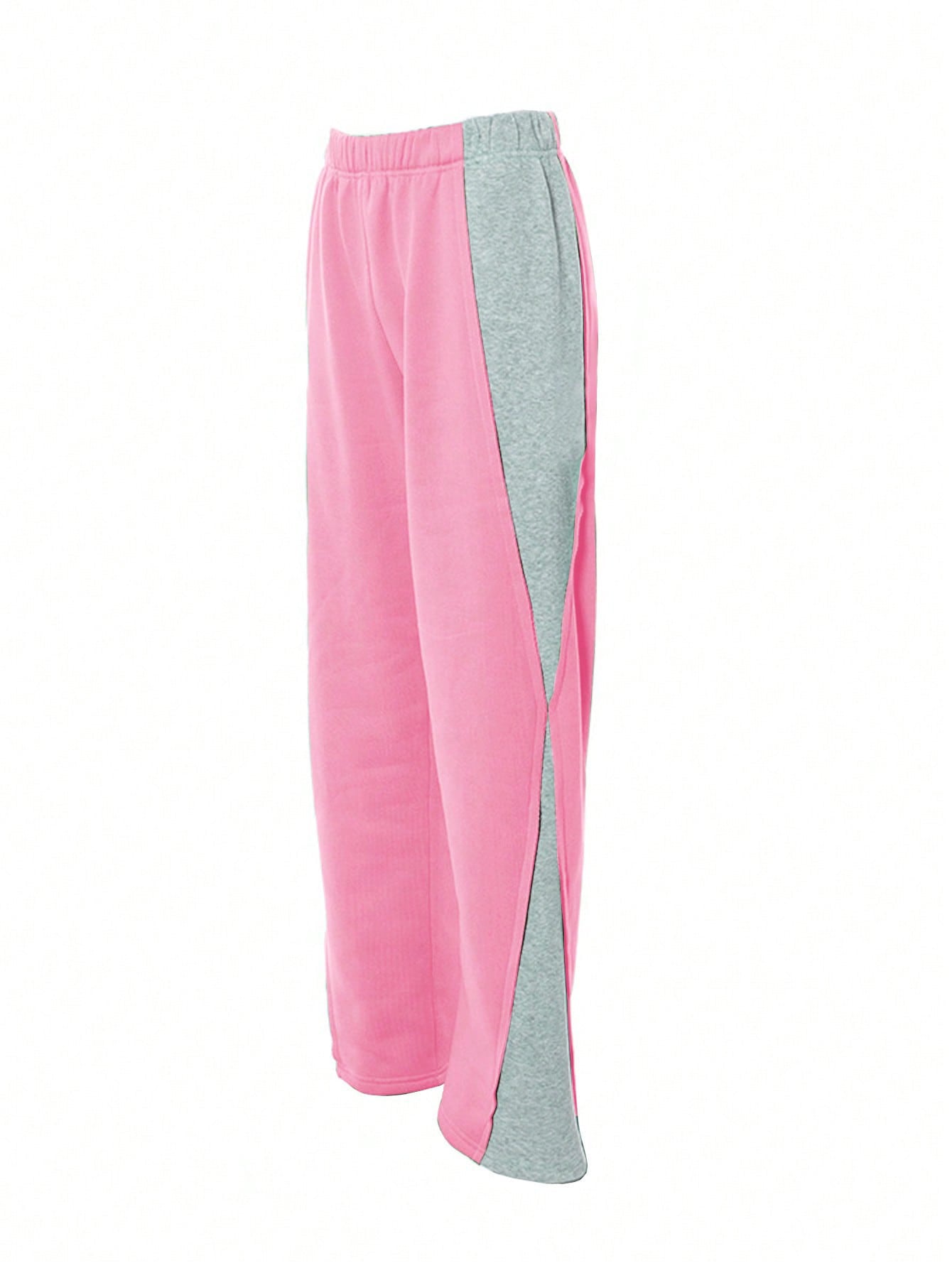 2025 spring, autumn and winter, New women's clothing new elastic waist color matching versatile straight wide-leg sweatpants women