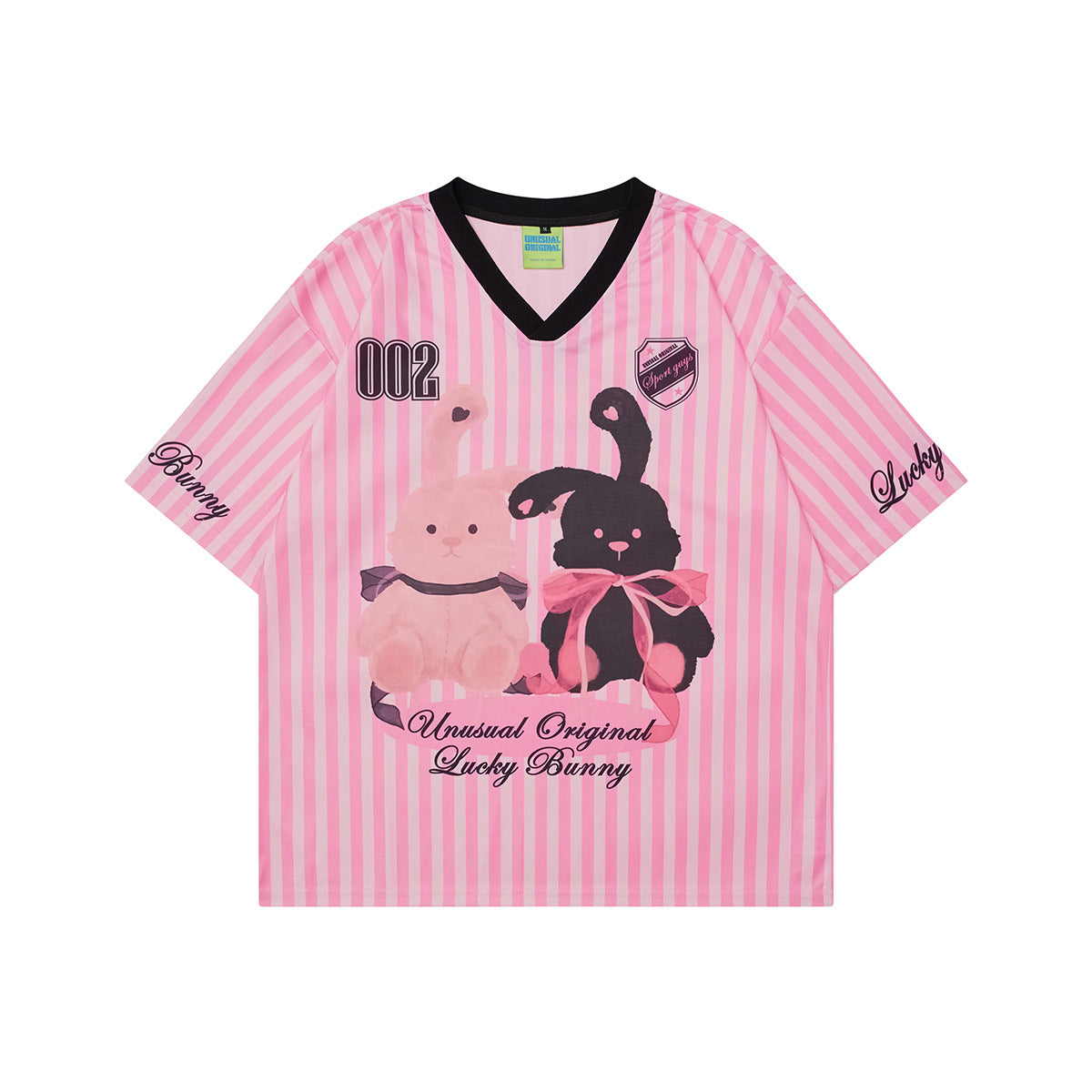 T1077 2025n street tide 2025 summer couple jersey elements cartoon striped design men's loose short-sleeved T-shirt