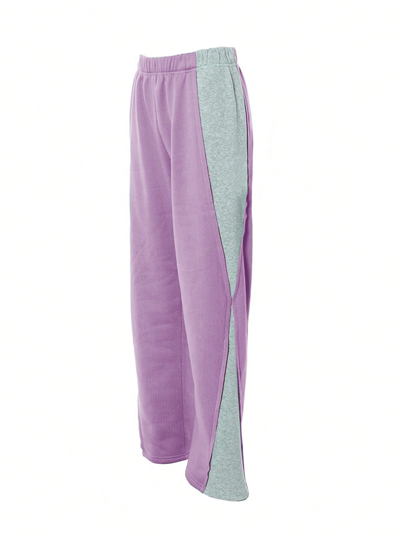 2025 spring, autumn and winter, New women's clothing new elastic waist color matching versatile straight wide-leg sweatpants women