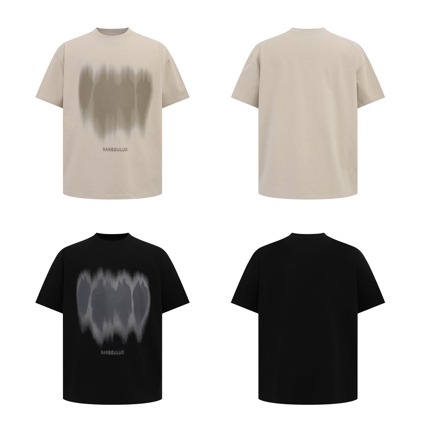 1043 2025n Street 2025 Summer Men's and Women's Simple High-end Men's Shadow Pattern Design Short Sleeve T-Shirt