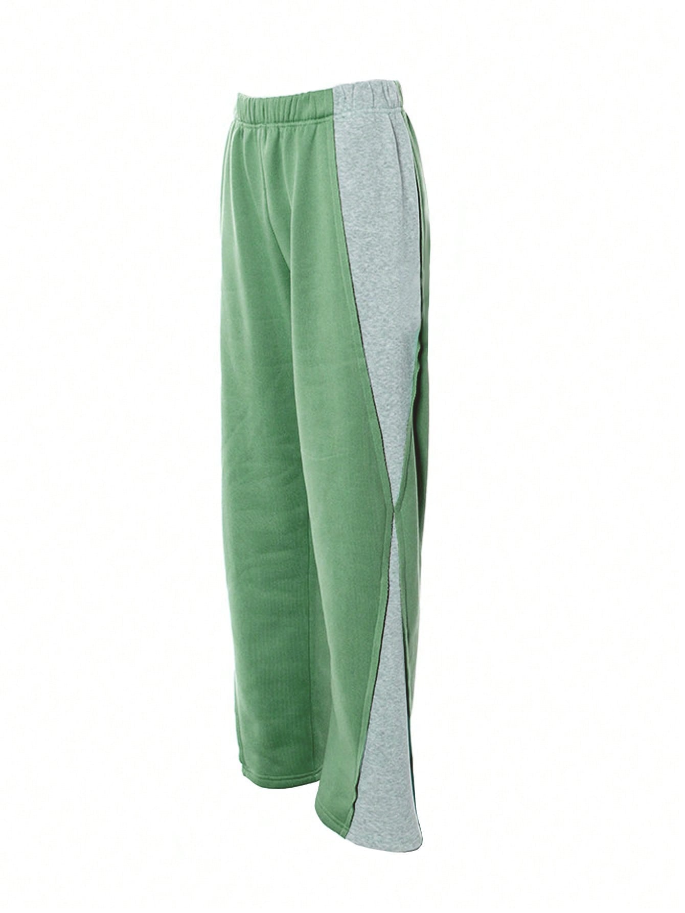 2025 spring, autumn and winter, New women's clothing new elastic waist color matching versatile straight wide-leg sweatpants women
