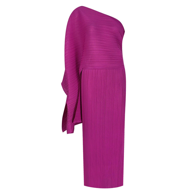 spring new women's temperament irregular beveled waist dress high waist dress in various colors