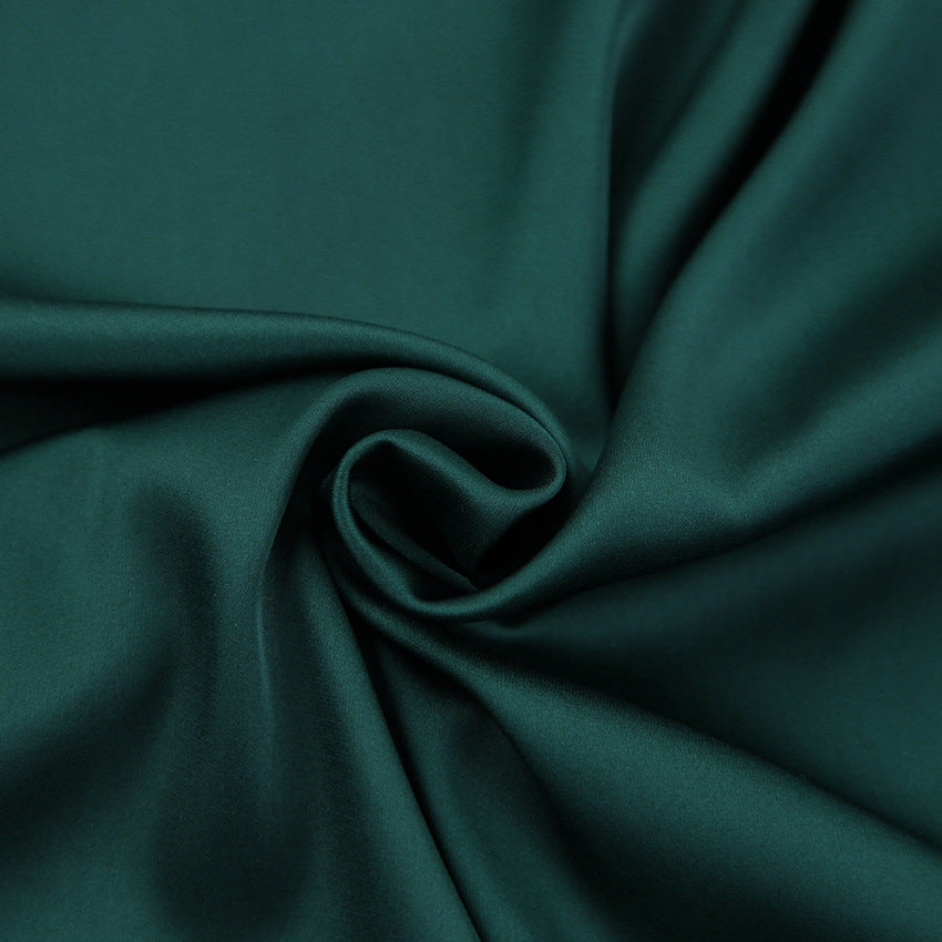 2025 summer neck skirt satin sexy slim sleeveless temperament fashion hip dress women's clothing