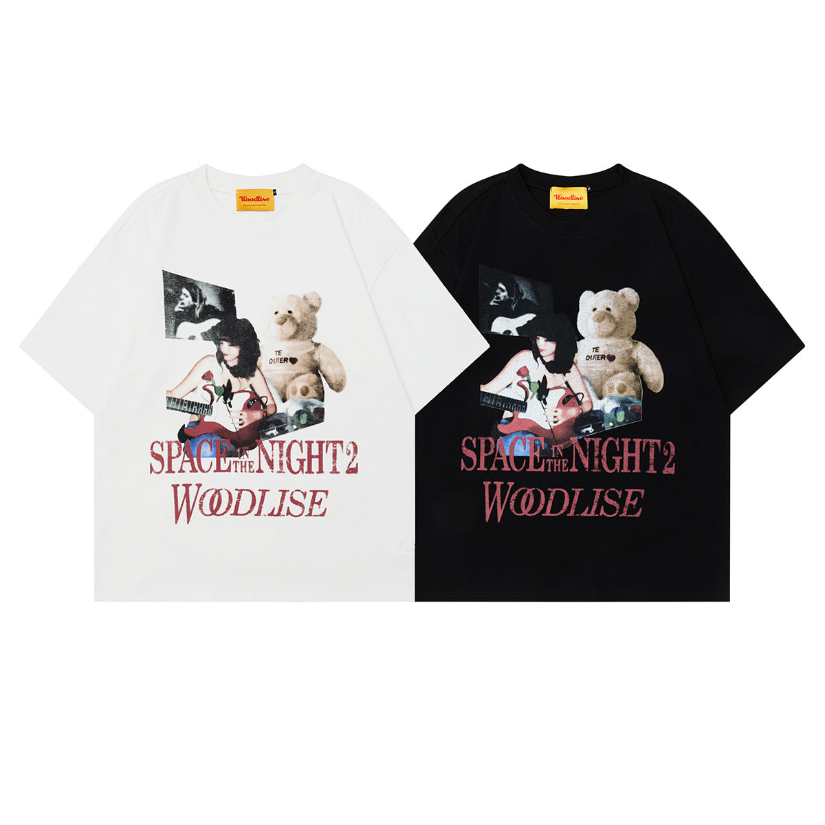 WT526 2025n Street 2025 Retro Girl Pattern Design Men's Loose Premium Sense Neutral Short Sleeve T-Shirt