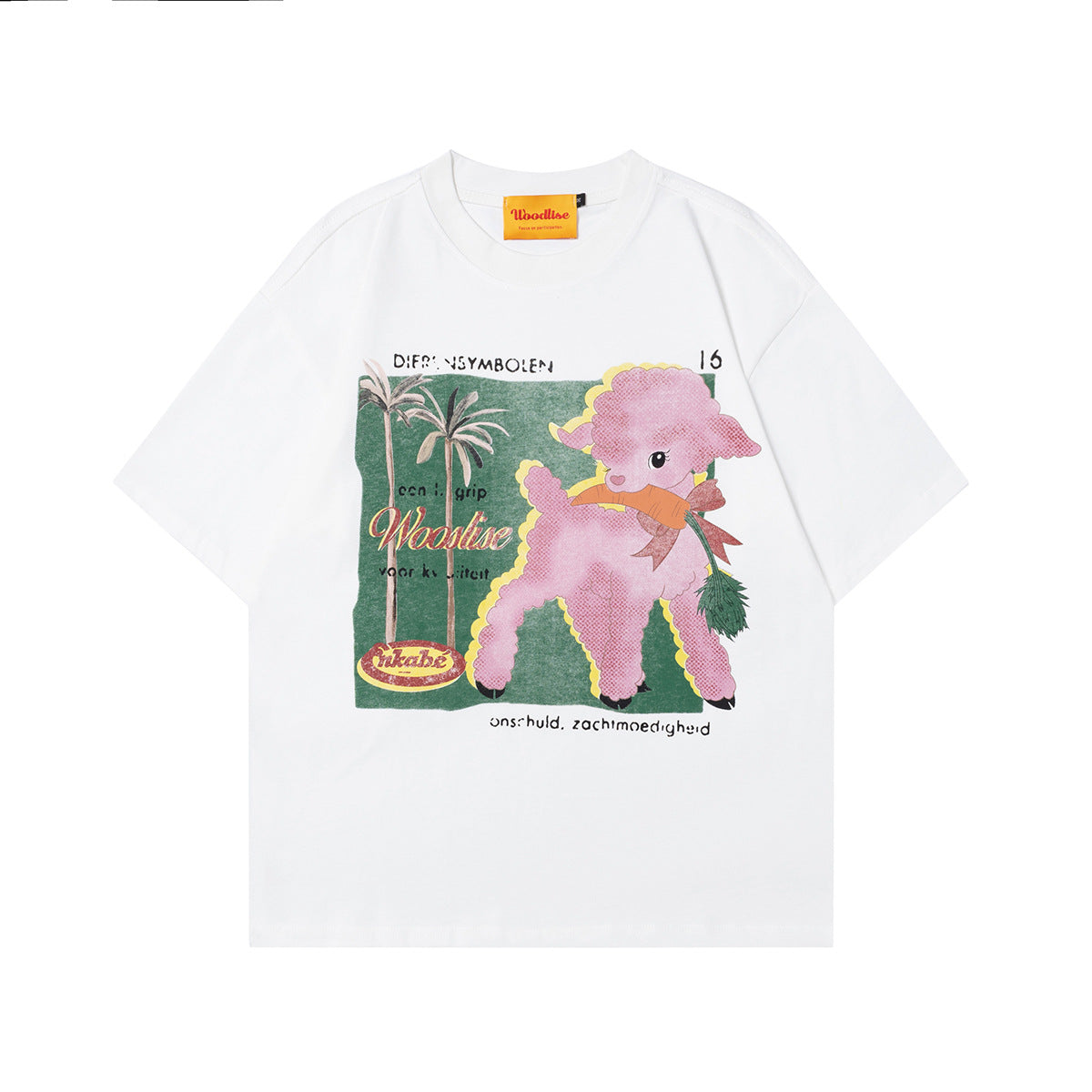WT502 2025n Street Tide 2025 Summer Couple Trend Premium Sense Cartoon Pattern Design Men's Loose Short Sleeve T-Shirt