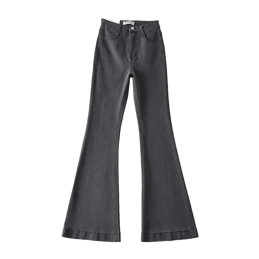 nvxiot Vintage clothes high waist skinny jeans woman korean streetwear women jeans blue flare jeans black pants denim y2k streetwear