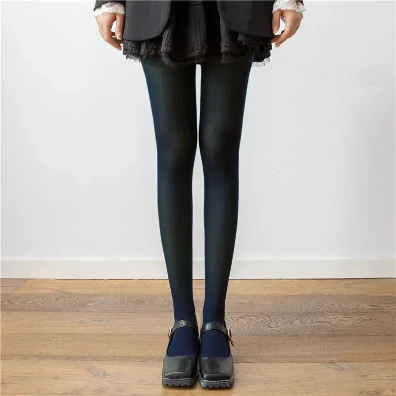 nvxiot - Fall Outfits 2024 Winter Sexy Female Stockings Leggings Skinny Patchwork Casual Solid High Waist Slim Streetwear Women's Pantyhose Lingerie