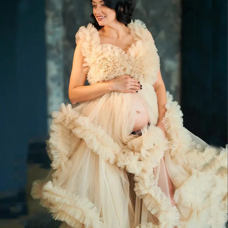 nvxiot - Maternity gowndress for photo shoot Baby shower dress dress for pregnant women evening dress