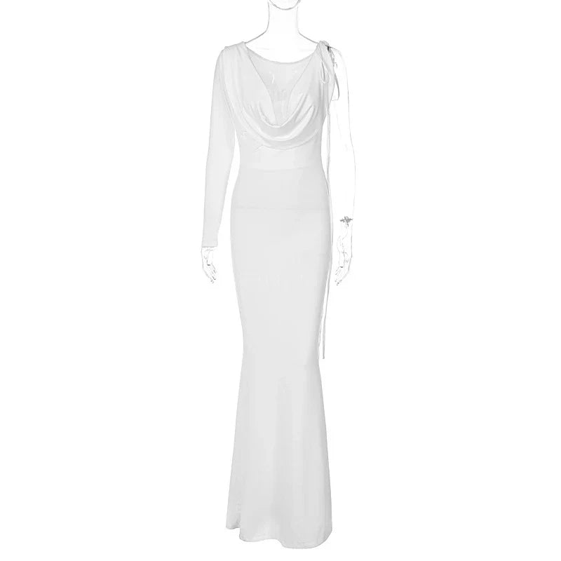 nvxiot - Maternity Fashion Sexy V-Neck Half Sleeve Bodycon Dress - Single Shoulder, Solid Color Stylish Design